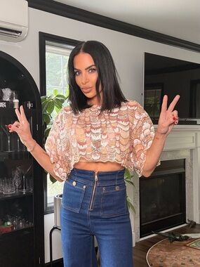 Gypsabella sequin crop top statement top Rare UK Designer size M